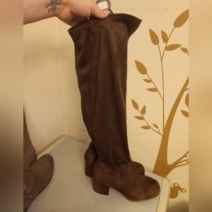 Brown suede , size 12w , knee high boots